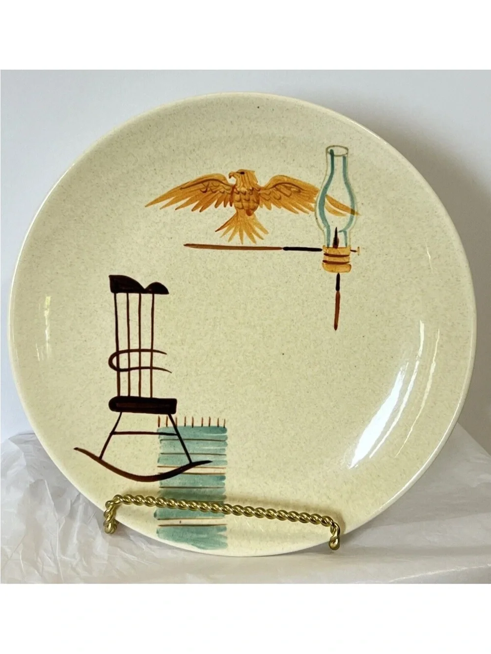Red Wing stoneware plate RARE set of 4